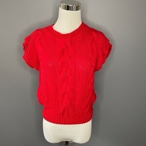 Rrrruss knit cap sleeve red sweater size Medium